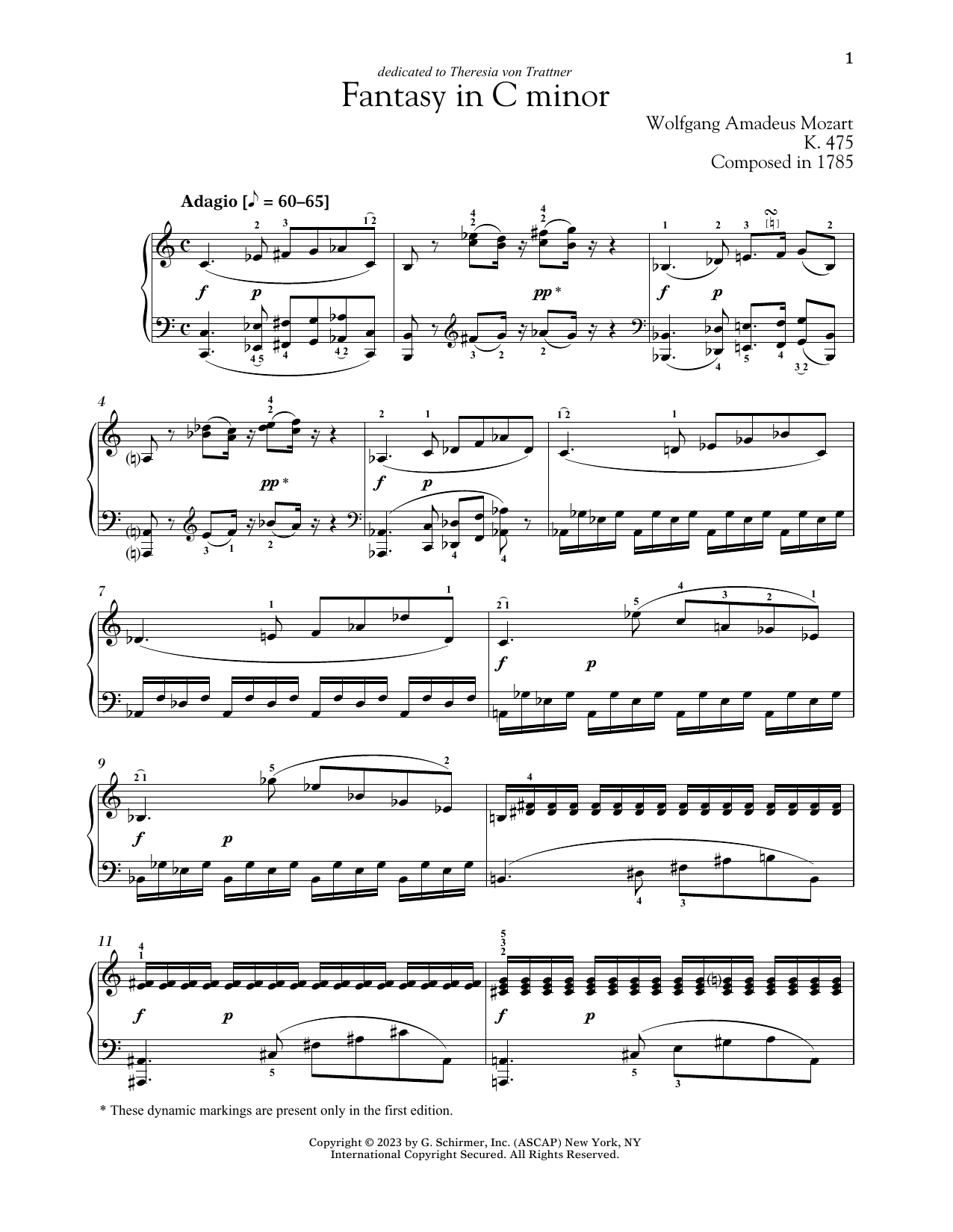 Product picture to: Fantasie In C Minor, K. 475