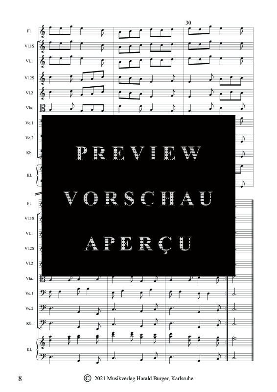 gallery: Burgbergsuite, , Gemischtes Ensemble für Streicher, Klavier & Flöte - Partitur