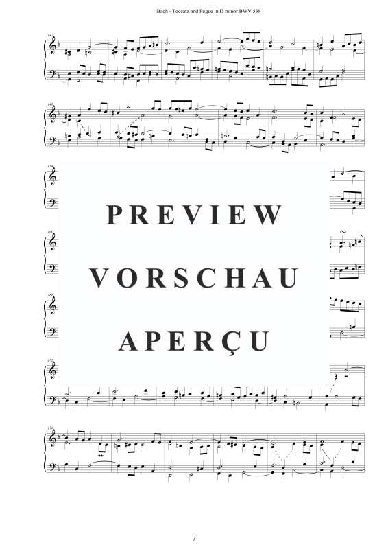 Product gallery: Page 8 of 11 Toccata and Fugue in D minor (Dorian) BWV 538, , Harpsichord/Solo Piano