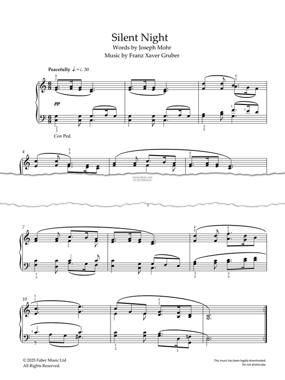 Produktgalerie: Seite 1 von 1 Silent Night, Franz Xaver Gruber, Klavier