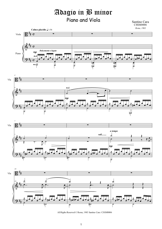Produktbild zu: Adagio in H-MollSantino Cara