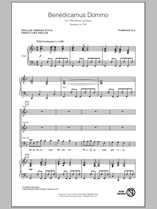 Produktgalerie: Seite 1 von 1 Benedicamus Domino, Cristi Cary Miller, Chor