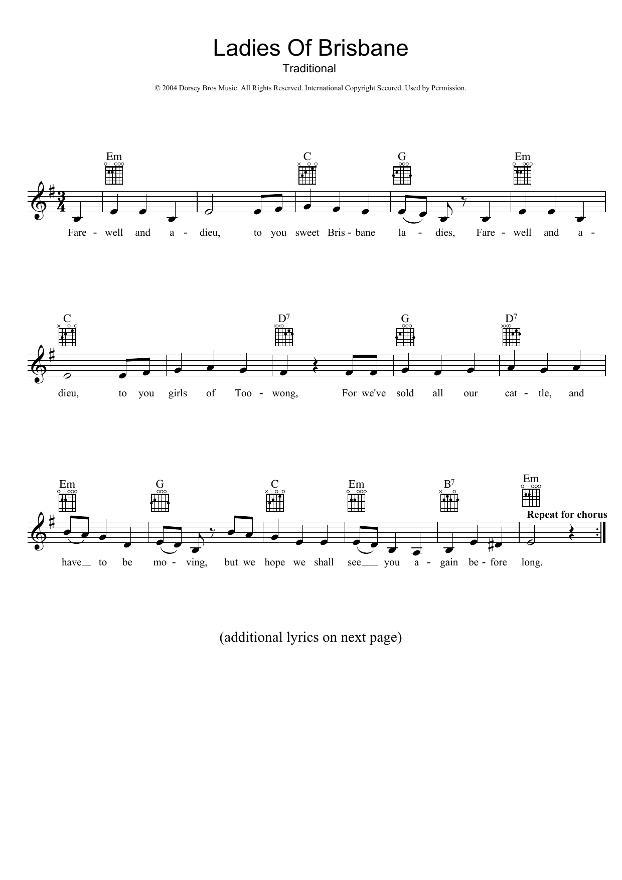 Produktgalerie: Seite 1 von 1 Ladies Of Brisbane, Traditional, Melodieinstrument