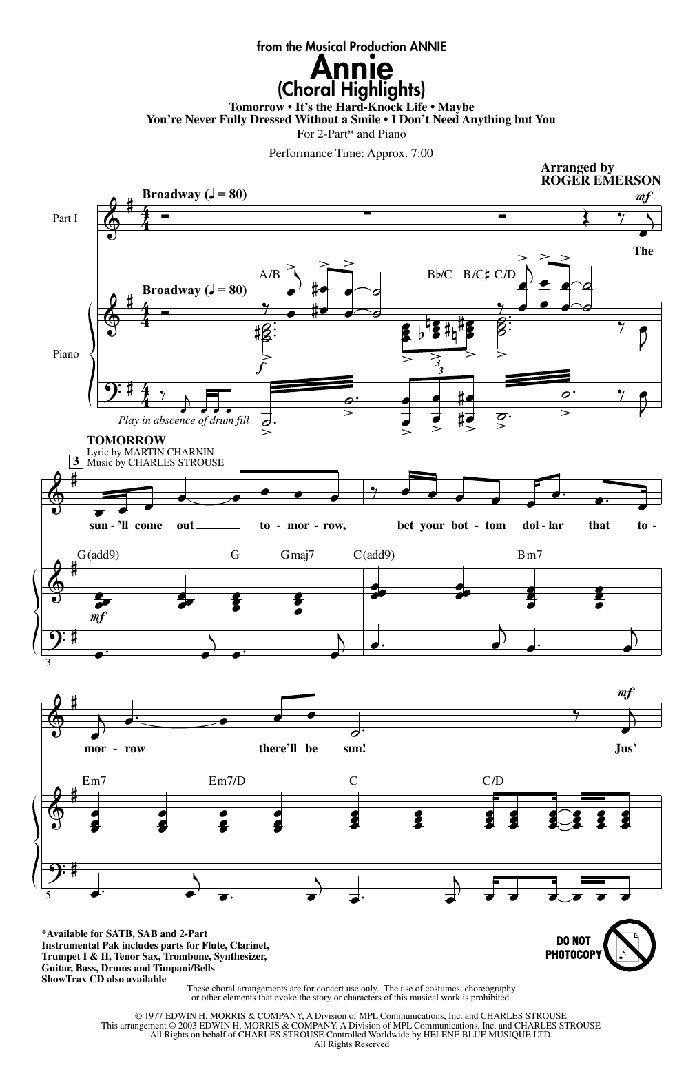 Produktbild zu: Annie (Choral Highlights) (arr. Roger Emerson)