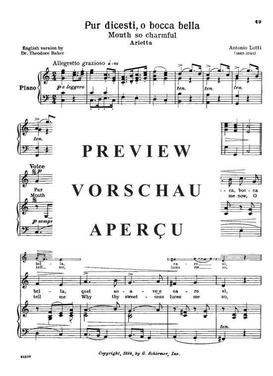 Product gallery: Page 2 of 6 Pur dicesti, o boca bella, Parisotti, Alessandro, Low Voice and Piano