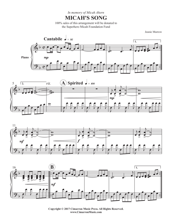 Product picture to: Michah´s Song Jeanie Murrow