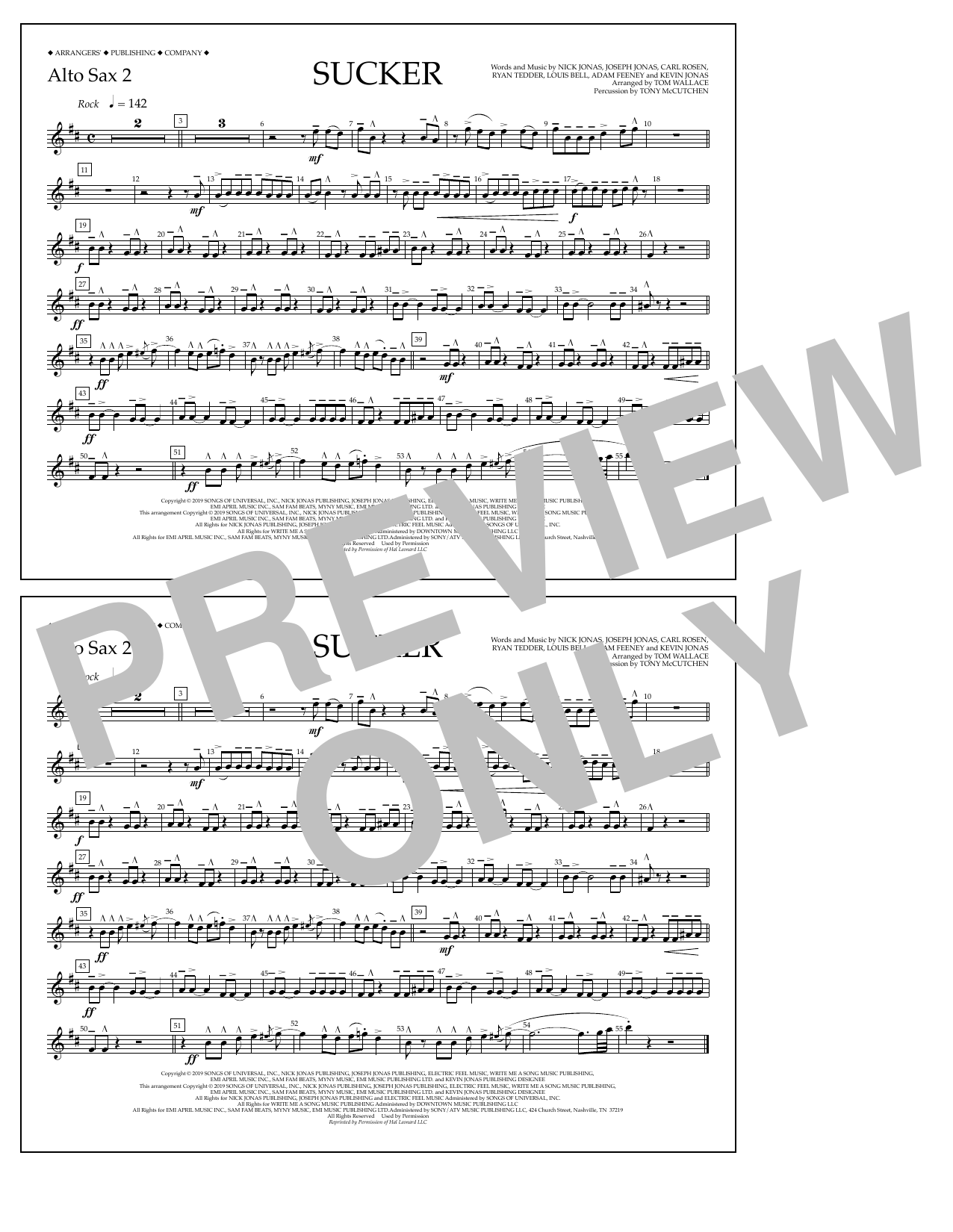 Product picture to: Sucker (arr. Tom Wallace) - Alto Sax 2