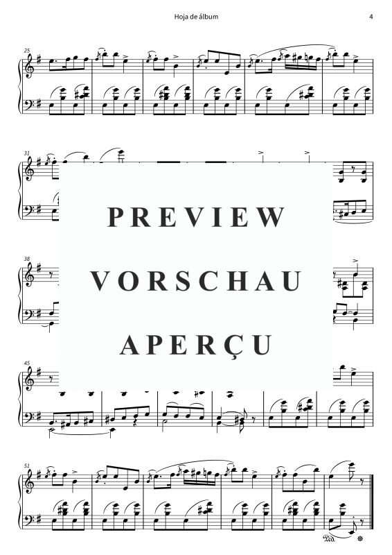 Product gallery: Page 6 of 6 Hoja de álbum - No. 7 de Piezas líricas, Libro 1, op. 12, , Piano Solo