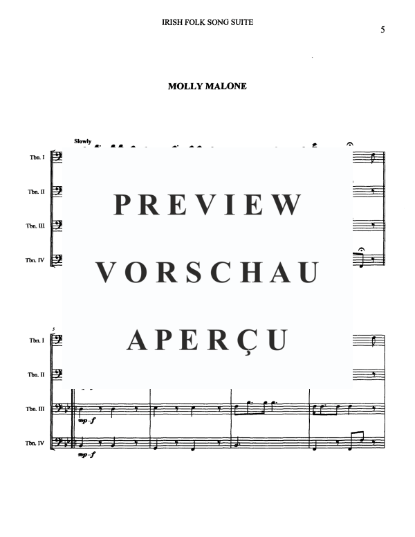 Produktgalerie: Seite 7 von 11 Irish Folk Song Suite, , Posaunen Quartett