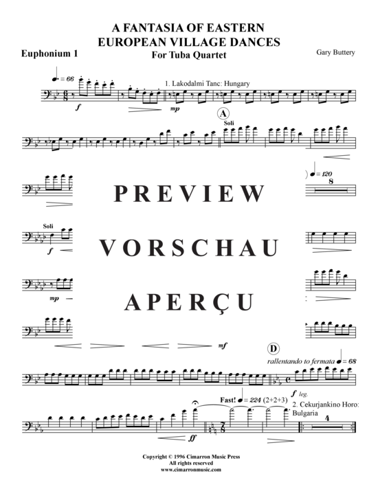 Product gallery: Page 9 of 21 Fantasia of Eastern European Village Dances , , (Tuba Quartet: 2x Baritone, 2xTuba)