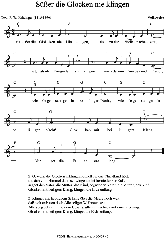 gallery: Süßer die Glocken nie klingen , , (Keyboard)