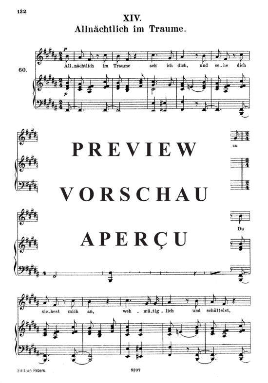 Product gallery: Page 2 of 3 Allnächtlich im Traume, Op 48 No.14, , High Voice and Piano