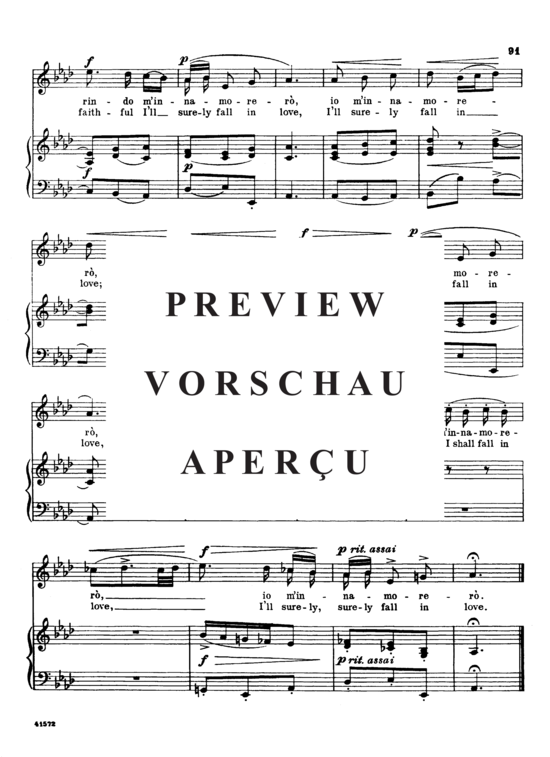 Product gallery: Page 7 of 7 Se Florindo è fedele, Parisotti, Alessandro, Medium Voice and Piano