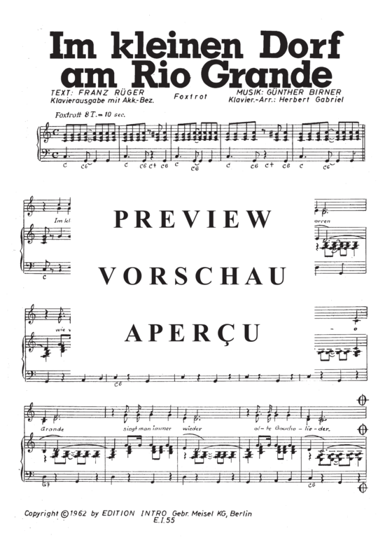 Produktgalerie: Seite 4 von 4 Im kleinen Dorf am Rio Grande, Leismann Werner, 	Renate u., Klavier und Gesang