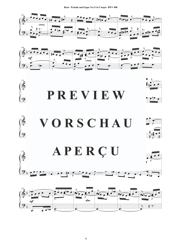 Product gallery: Page 7 of 8 Prelude and Fugue No. 11 in F major BWV 880, , Solo Piano