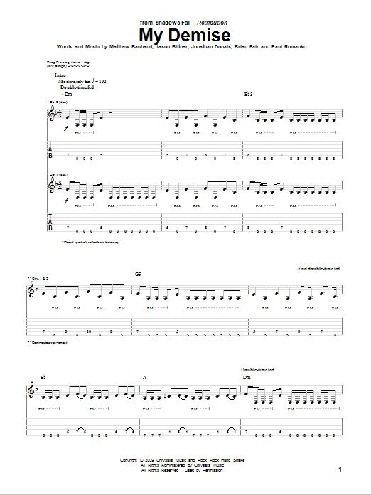 Produktgalerie: Seite 1 von 1 My Demise, Shadows Fall, Gitarre