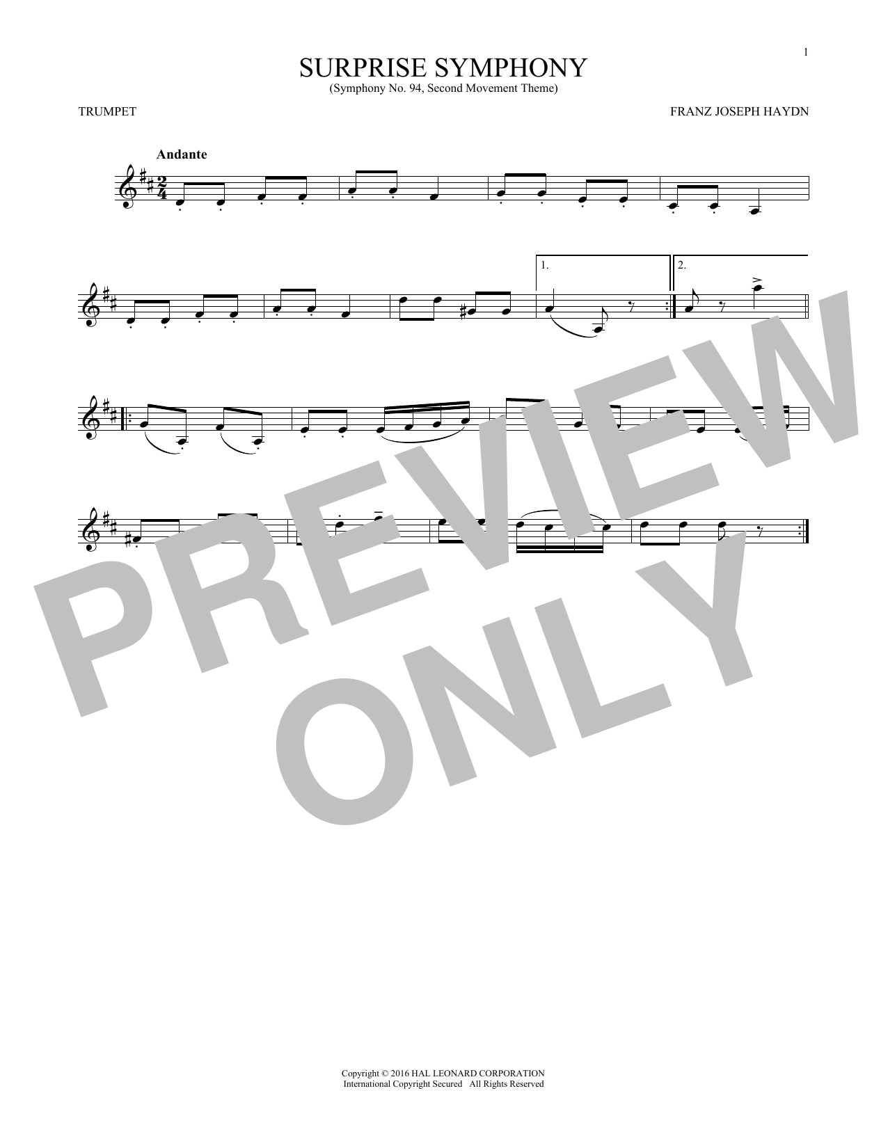 Produktgalerie: Seite 1 von 1 The Surprise Symphony, Franz Joseph Haydn, Trompete