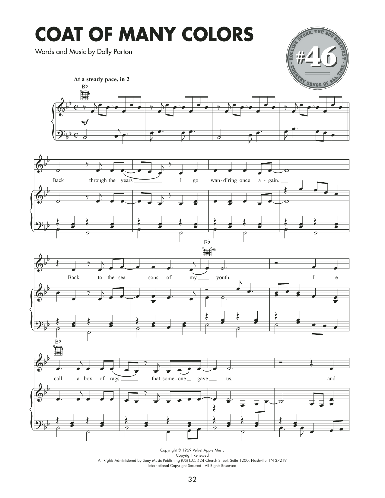 Produktgalerie: Seite 1 von 1 Coat Of Many Colors, Dolly Parton, Gesang, Gitarre, Klavier