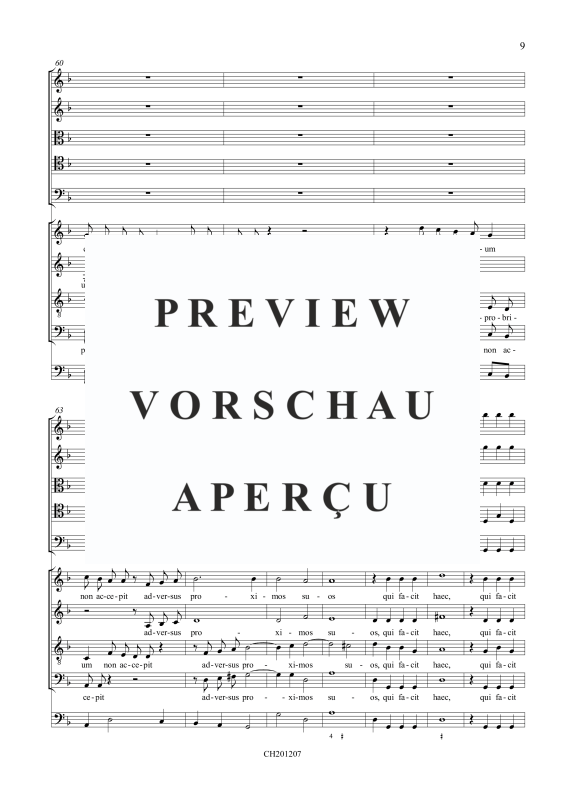 Produktgalerie: Seite 10 von 11 Domine quis habitabit (Psalm 15), , Gemischtes Ensemble SATB, 5 Instrumente und BC
