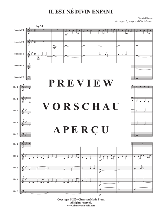 Produktgalerie: Seite 3 von 9 Il est n&eacute; diven enfant , , (Horn Quintett)