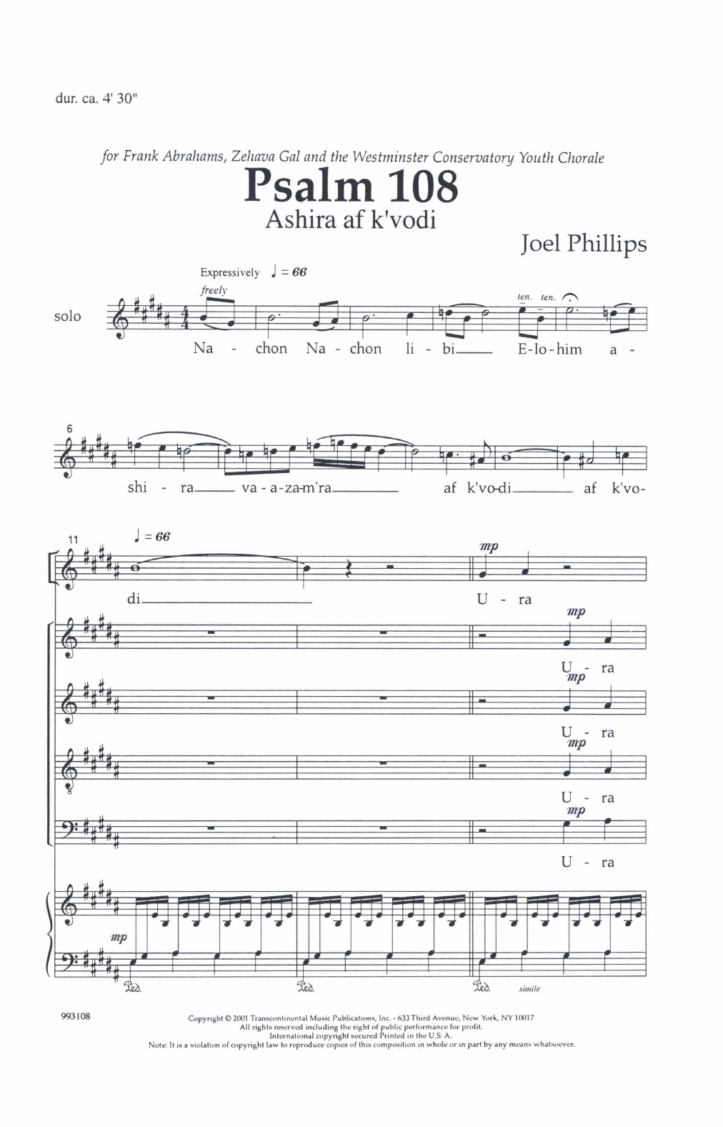 Produktgalerie: Seite 1 von 1 Psalm 108 (Ashira Af K'vodi), Joel Phillips, Chor