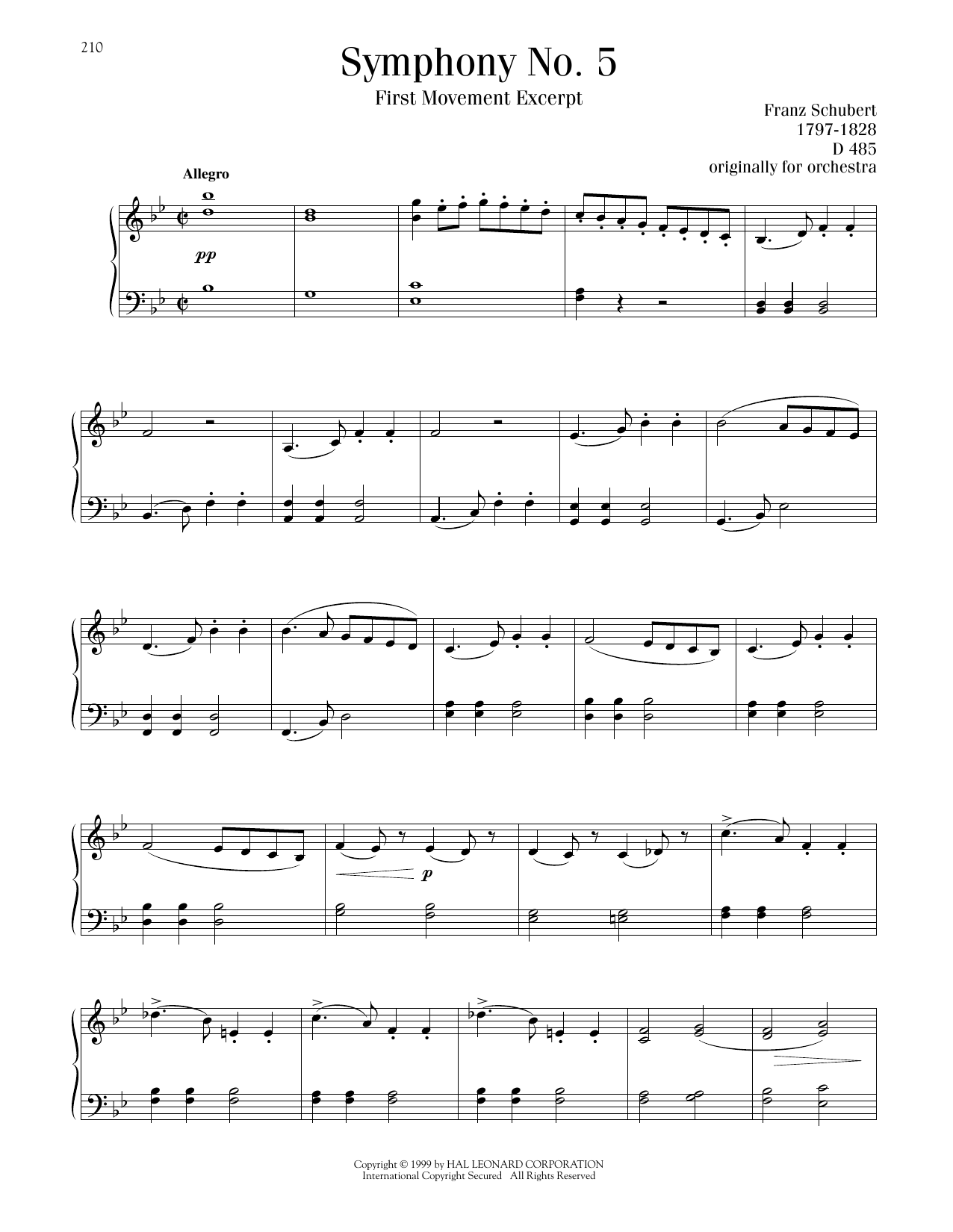 Product picture to: Symphony No. 5 in B-flat Major, First Movement Excerpt