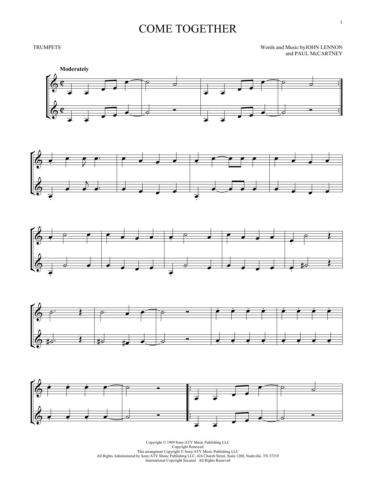 Produktgalerie: Seite 1 von 1 Come Together, The Beatles, Trompete