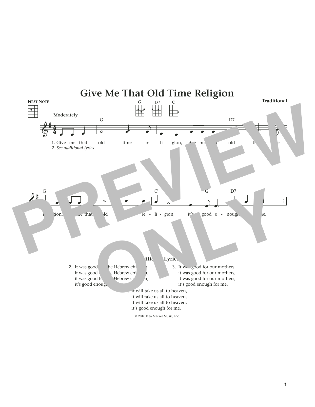 Product gallery: Page 1 of 1 Give Me That Old Time Religion (from The Daily Ukulele) (arr. Liz and Jim Beloff), Traditional