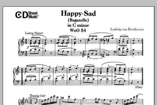 Produktbild zu:  Happy-sad (bagatelle) In C Major (lustig-traurig), Woo 54 - Ludwig van Beethoven