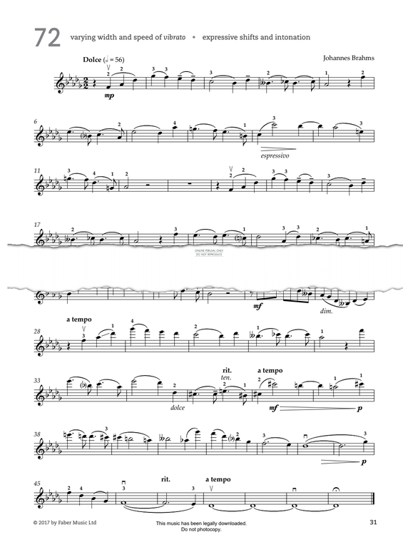 Produktgalerie: Seite 1 von 1 Study No.72 Dolce (from '80 Graded Studies For Violin Book Two'), Johannes Brahms, Violine