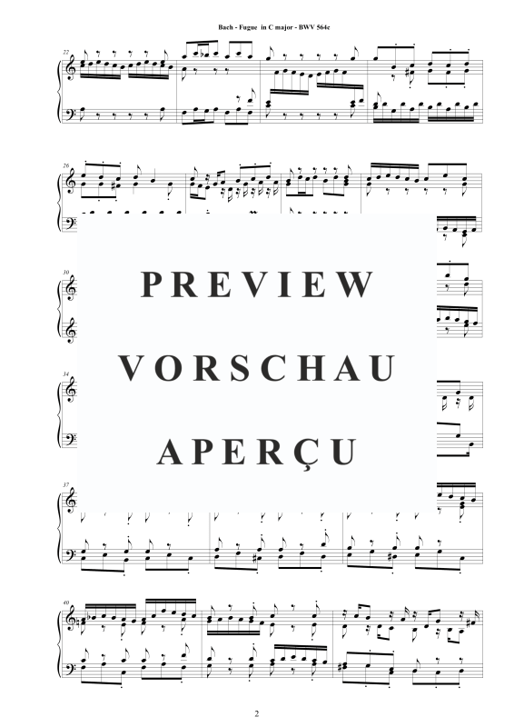 Produktgalerie: Seite 3 von 9 Fuge in C-Dur BWV 564c, , Klavier Solo