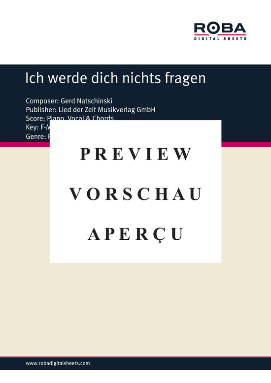 Product gallery: Page 2 of 3 Ich werde dich nichts fragen , , Piano and Voice