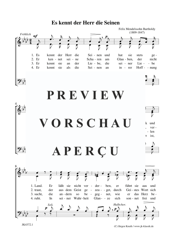 Produktbild zu: Es kennt der Herr die SeinenFelix Mendelssohn Bartholdy
