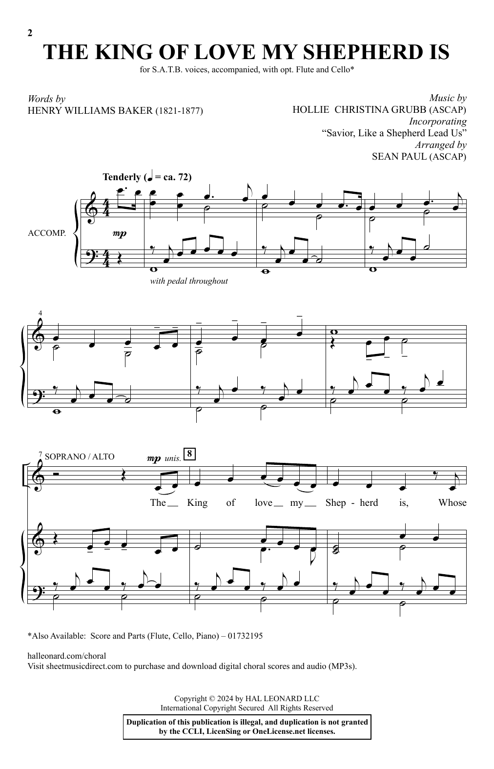 Produktbild zu: The King of Love My Shepherd Is (arr. Sean Paul)