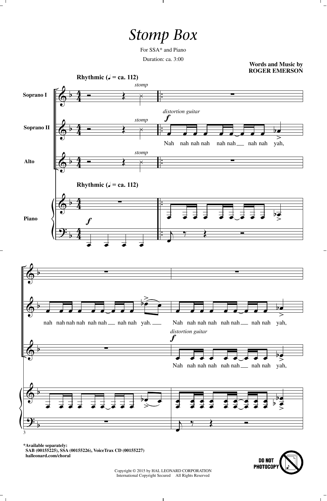Produktgalerie: Seite 1 von 1 Stomp Box, Roger Emerson, Chor