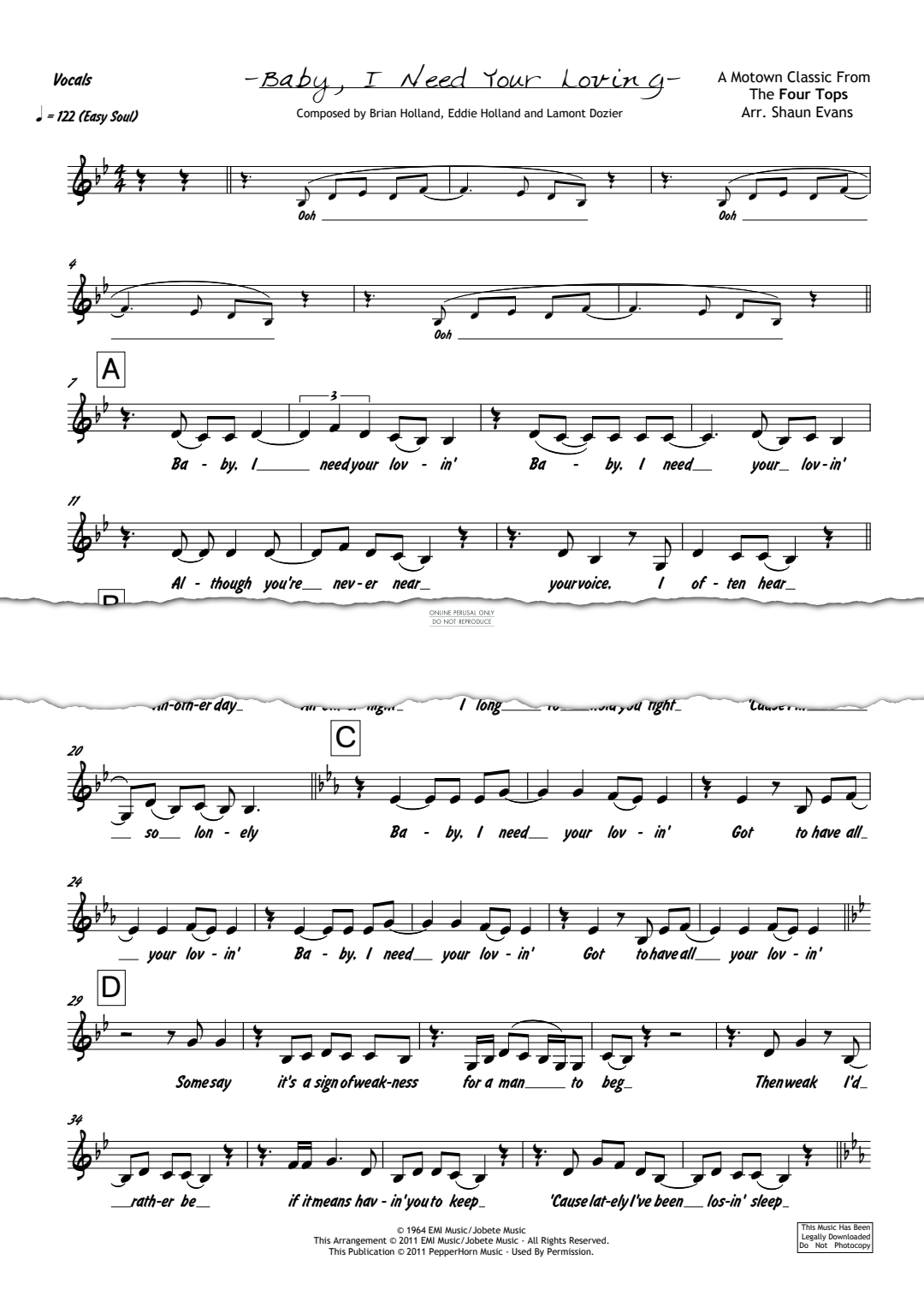 Product gallery: Page 1 of 1 Baby I Need Your Loving, Four Tops