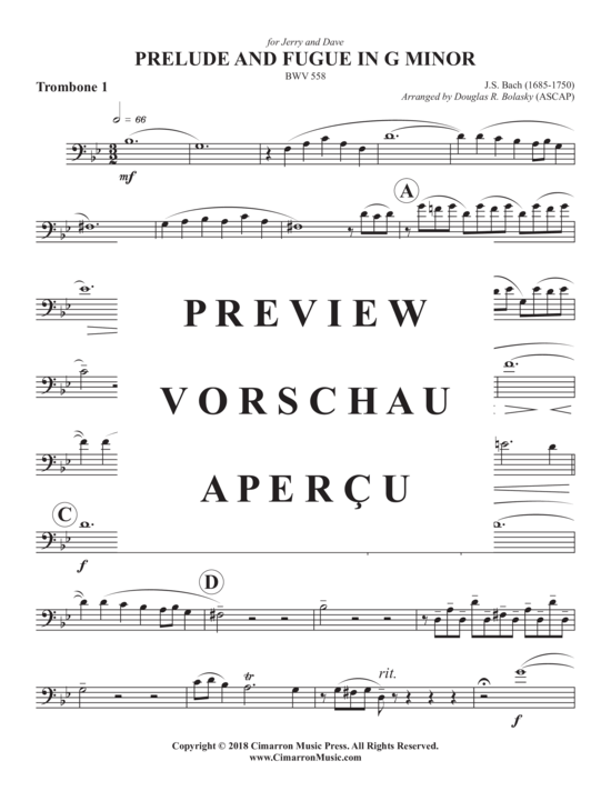 Product gallery: Page 7 of 14 Prelude and Fugue in g minor , , (Trombone Quartet)