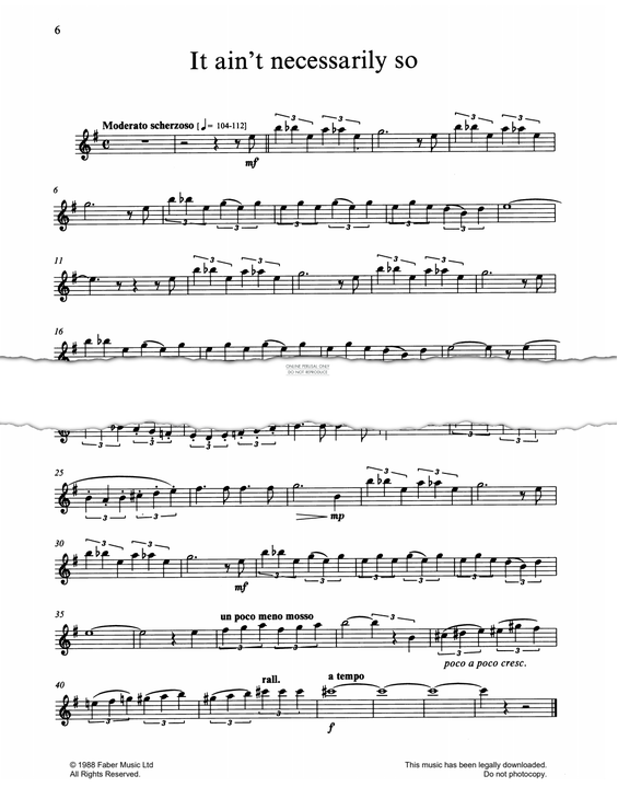 Product gallery: Page 1 of 1 It Ain't Necessarily So (from PORGY AND BESS®), George Gershwin