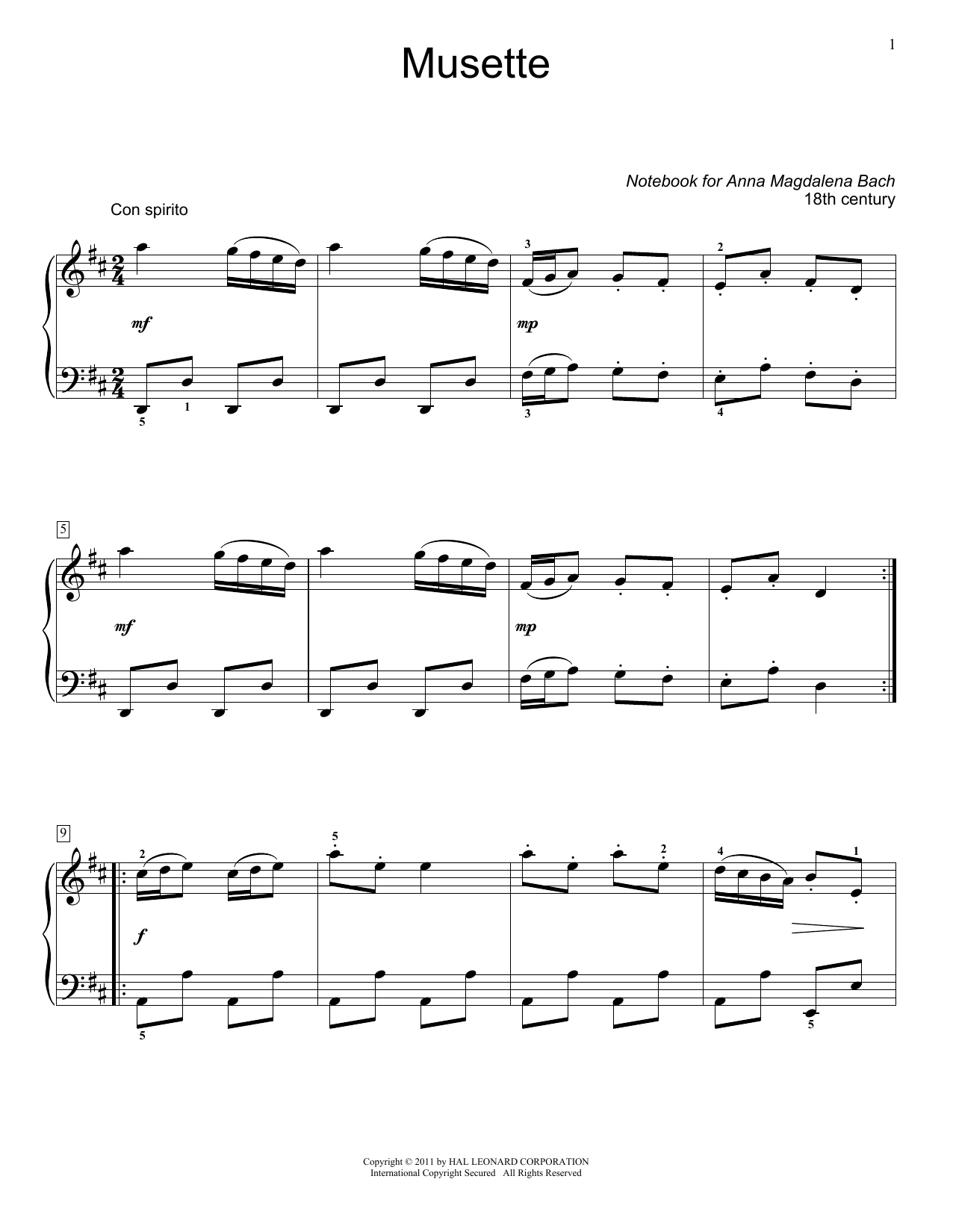 Produktbild zu: Musette in D Major