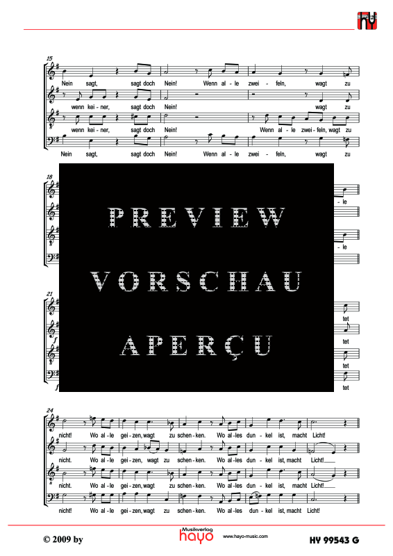 Product gallery: Page 4 of 5 Was keiner wagt - Courage, , (mixed choir)