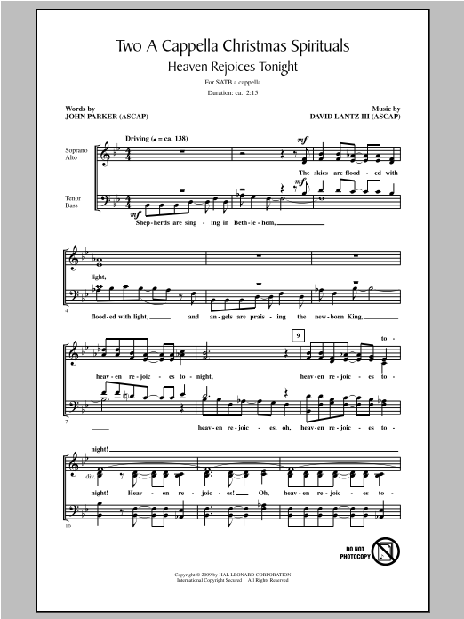 Product gallery: Page 1 of 1 Two A Cappella Christmas Spirituals, John Parker