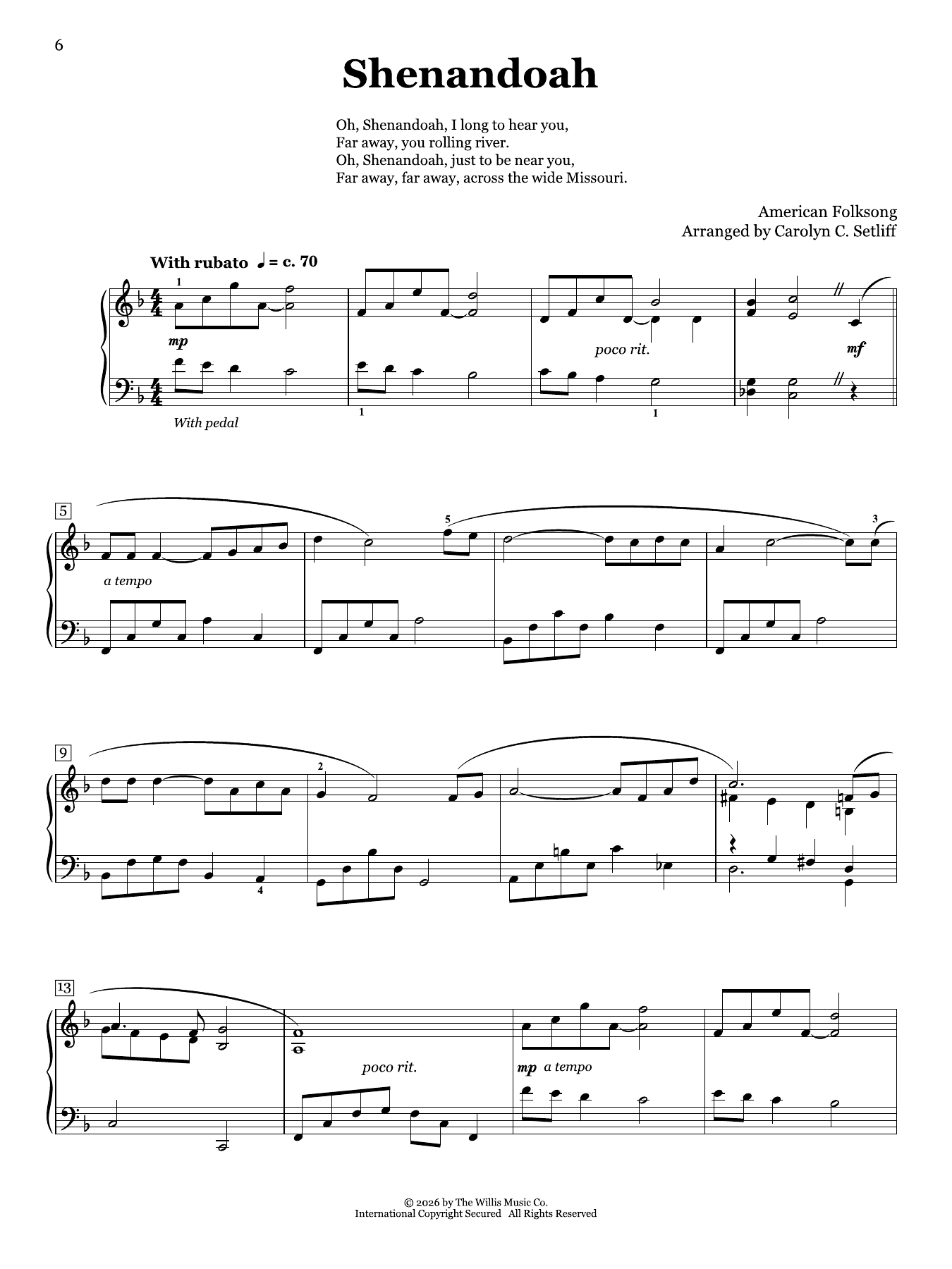 Product picture to: Shenandoah (arr. Carolyn C. Setliff)