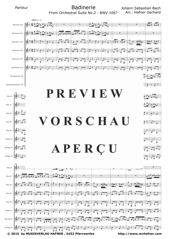 Product gallery: Page 5 of 11 Badinerie, , (clarinet choir)