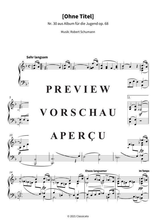 Produktgalerie: Seite 4 von 5 [Ohne Titel] - Nr. 30 aus Album für die Jugend op. 68 , , Klavier Solo