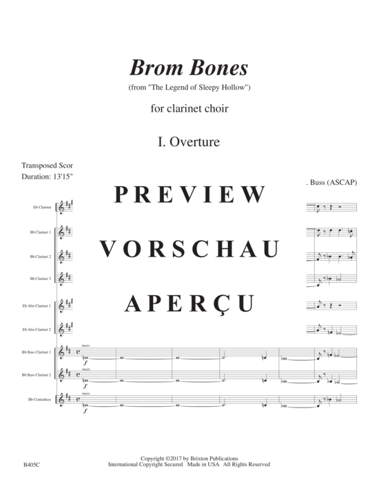 Product gallery: Page 7 of 21 Brom Bones , , (9-part clarinet choir)