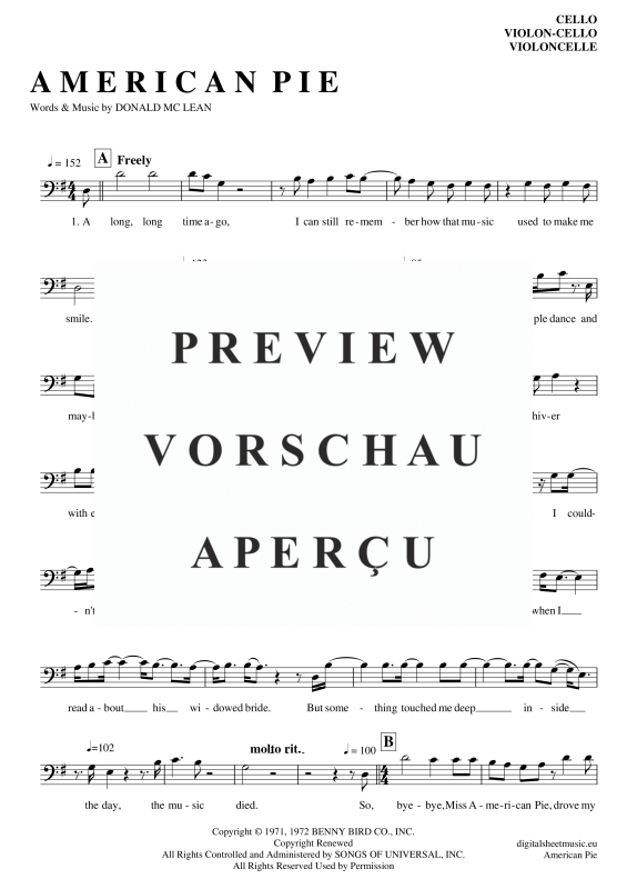 Produktgalerie: Seite 2 von 8 American Pie, Mc Lean, Don, (Violoncello)