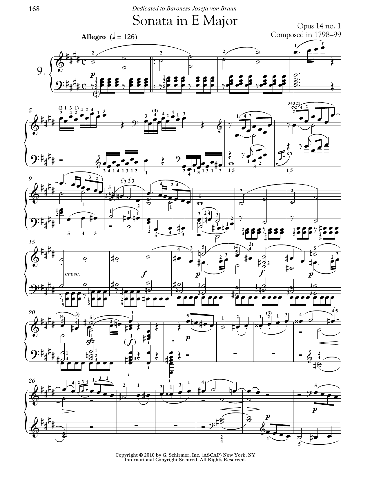 Product gallery: Page 1 of 1 Piano Sonata No. 9 In E Major, Op. 14, No. 1, Ludwig Van Beethoven