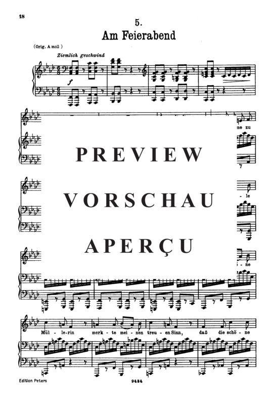 Product gallery: Page 2 of 5 Am Feierabend, D.795-5 (Die Schöne Müllerin), , Low Voice and Piano
