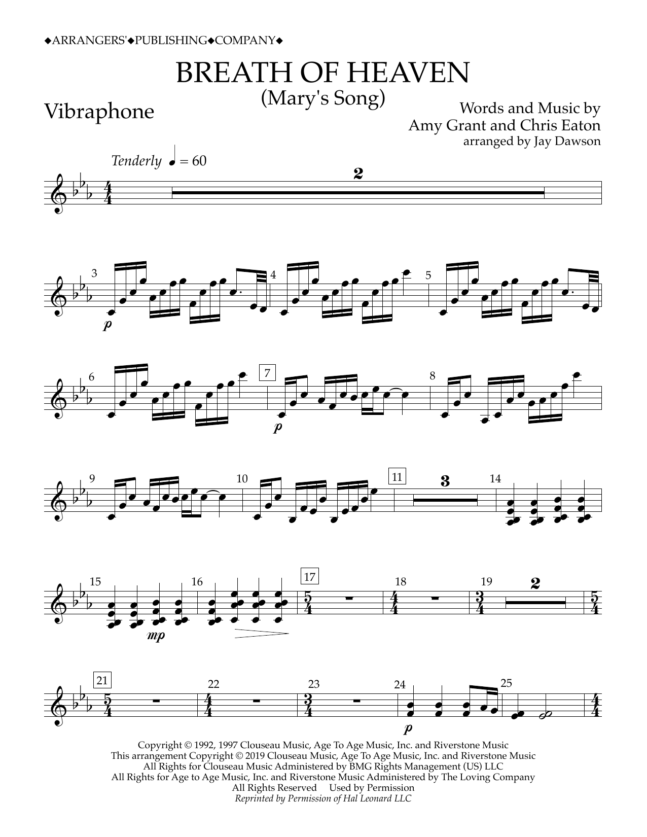 Produktgalerie: Seite 1 von 1 Breath of Heaven (Mary's Song) (arr. Jay Dawson) - Vibraphone, Amy Grant, Ensemble