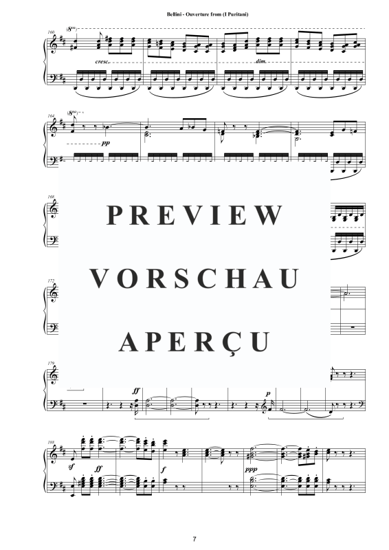Produktgalerie: Seite 8 von 11 Ouverture from (I Puritani), , Klavier Solo